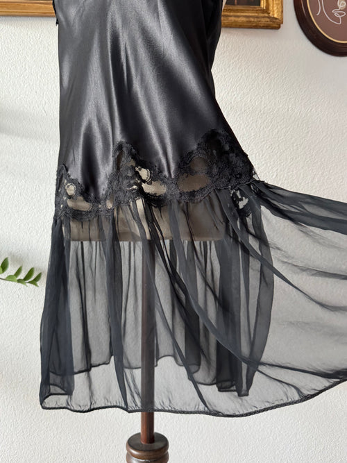 Cine Star Black Satin Ballerina Size S