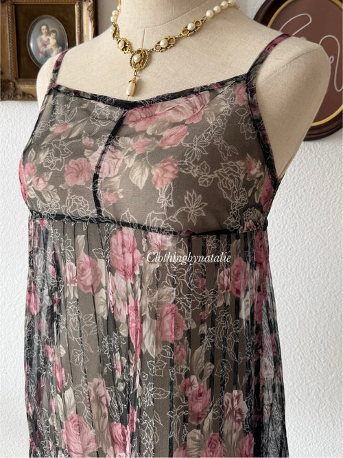 Floral Sheer Mesh Cami Size S
