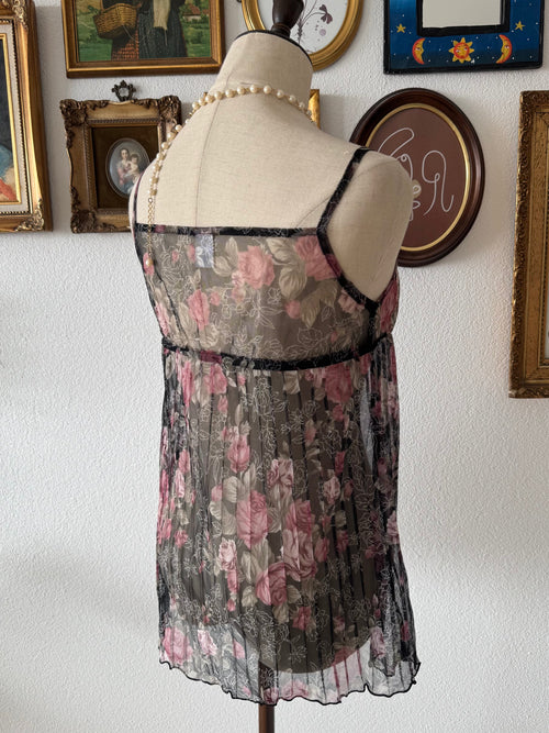 Floral Sheer Mesh Cami Size S