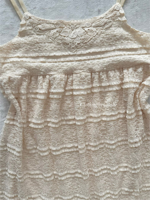 Y2K Cream Lace Babydoll Dress size M