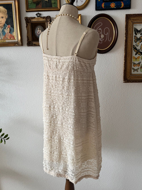 Y2K Cream Lace Babydoll Dress size M