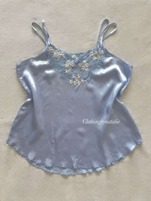Coquette Blue Satin Cami Size S