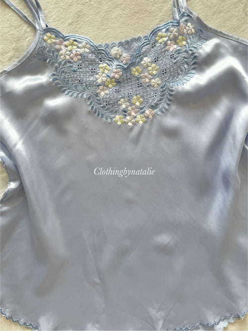 Coquette Blue Satin Cami Size S
