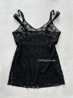 Fairy Embroidery Black Slip Size M