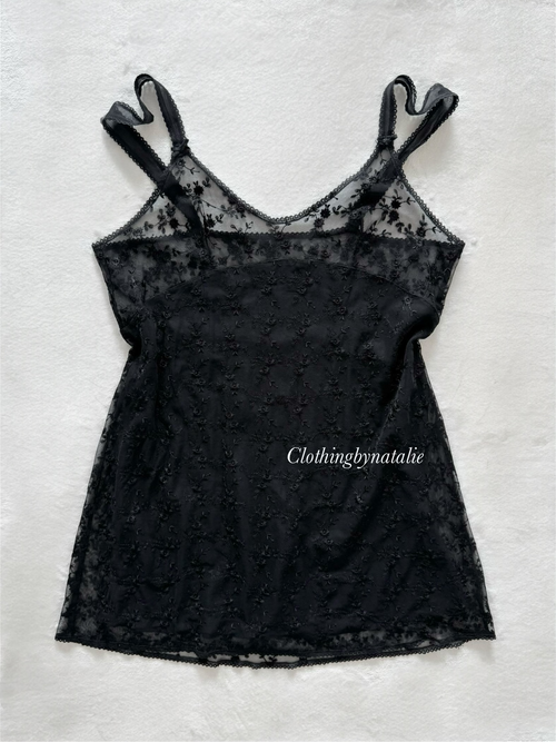 Fairy Embroidery Black Slip Size M