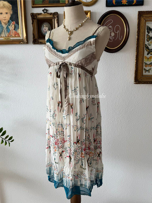 Boho Floral Chiffon Babydoll Size S