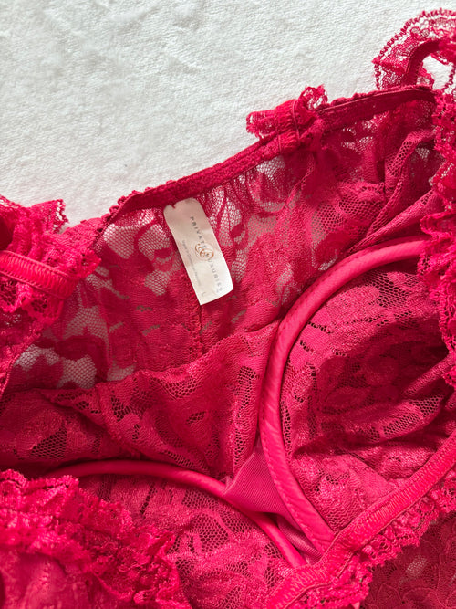 Private Luxury Red Lace Babydoll Size M