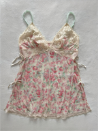 Romantic Floral Mesh Slip Size S