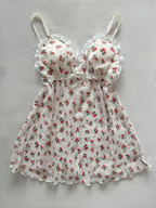 Japanese Strawberry Chiffon Mini Dress Size S
