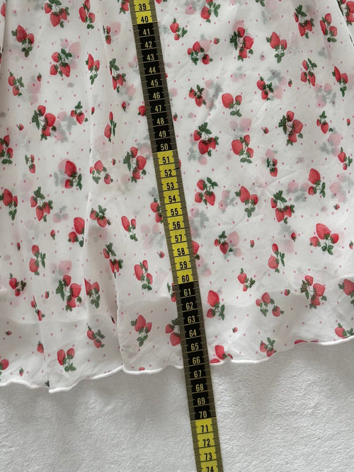 Japanese Strawberry Chiffon Mini Dress Size S