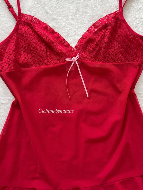 Victoria’s Secret Red Lace Mini Dress Size S