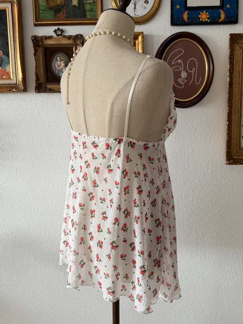 Japanese Strawberry Chiffon Mini Dress Size S