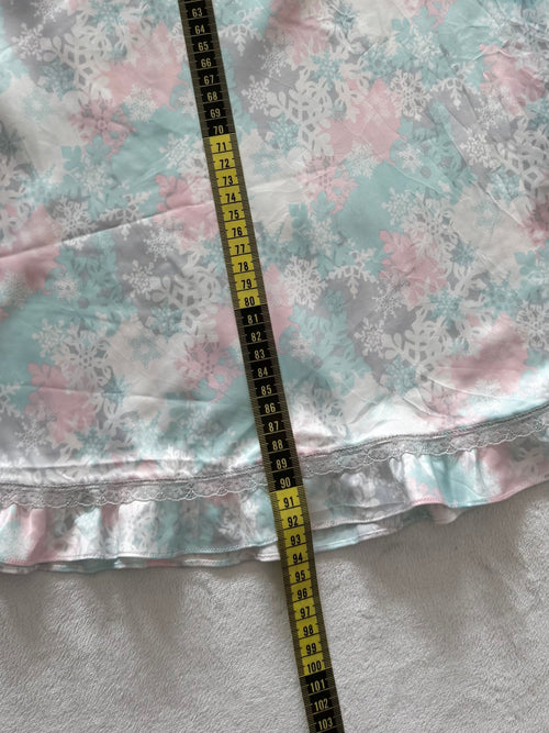 Fairy Blue Floral Satin Slip Size S