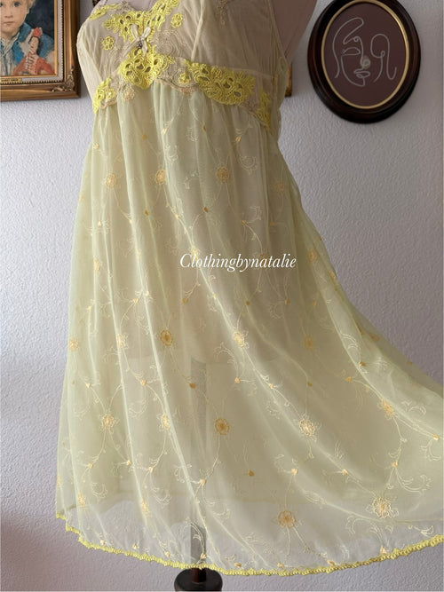 Embroidery Green Mesh Babydoll size S/M