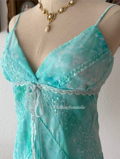 Y2K Fairy Green Chiffon Cami size S/M