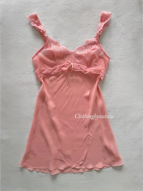 Soft Orange Chiffon Nightgown Size S
