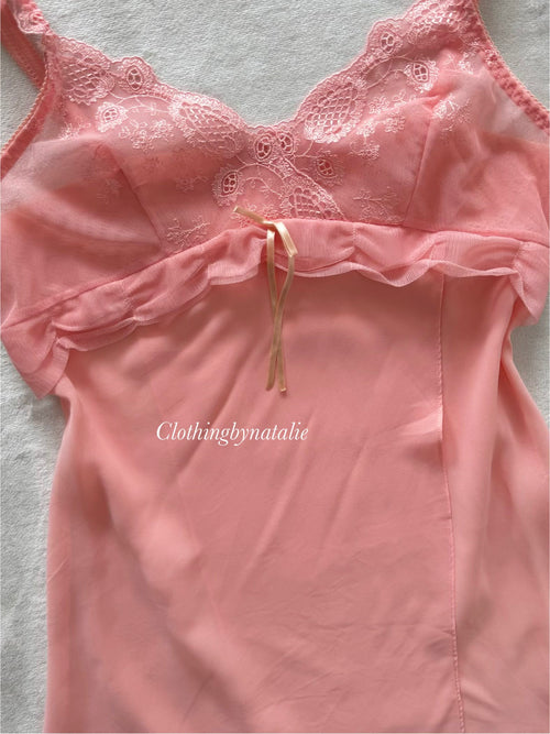 Soft Orange Chiffon Nightgown Size S