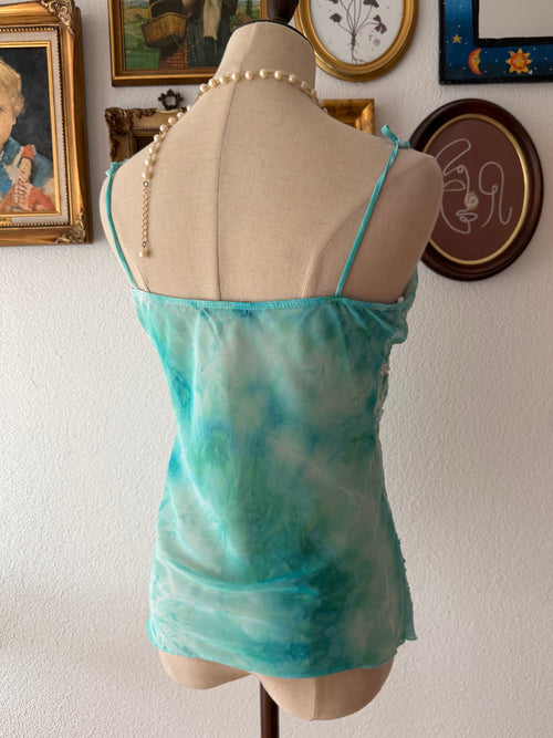 Y2K Fairy Green Chiffon Cami size S/M