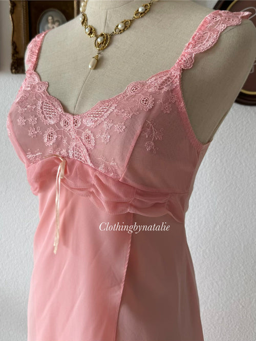Soft Orange Chiffon Nightgown Size S