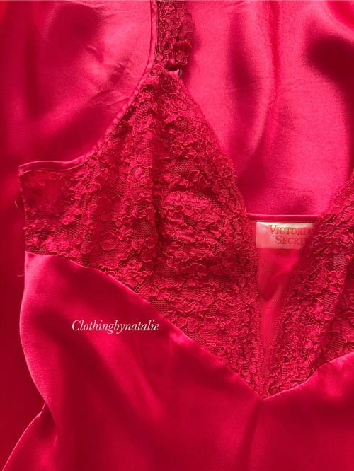 Victoria’s Secret Red Satin Maxi Dress Size M