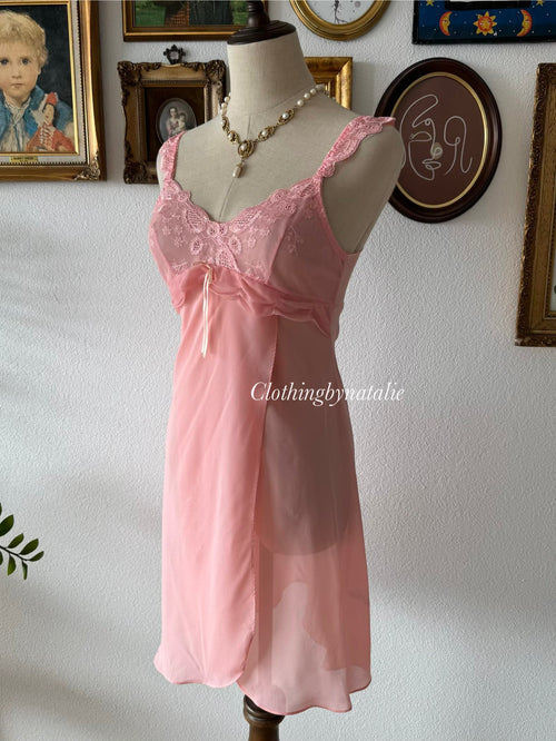 Soft Orange Chiffon Nightgown Size S