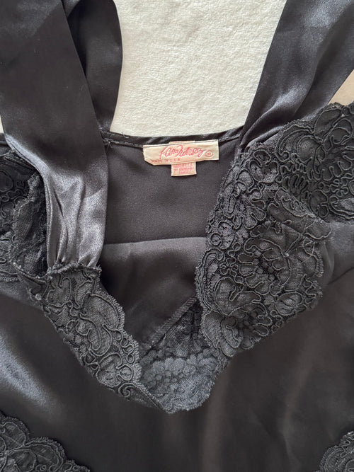 Flora Nikrooz Black Drop Waist Slip Size M