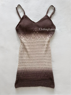 Boho Ombré Brown Knit Dress Size S