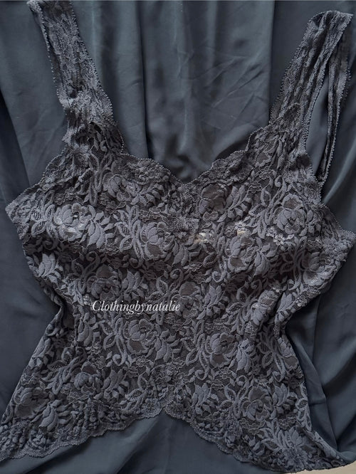 Victoria’s Secret Black Chiffon Lace Slip Size M