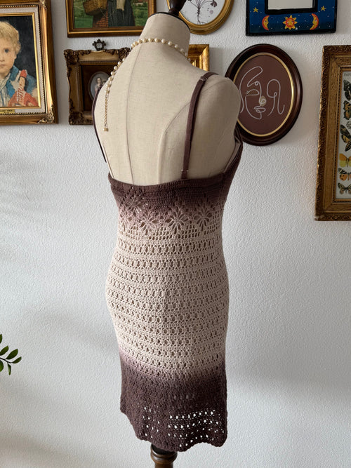 Boho Ombré Brown Knit Dress Size S