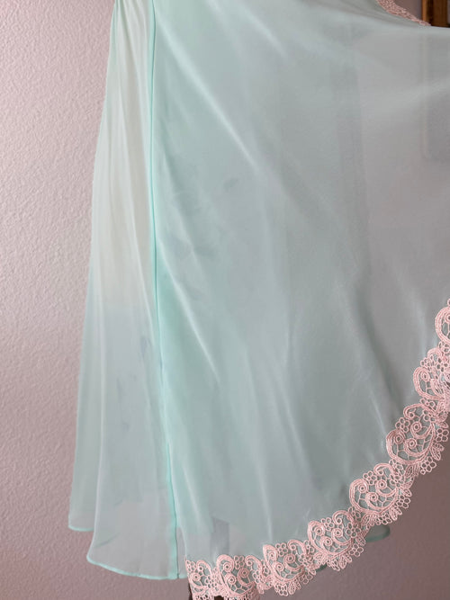 Teal Chiffon Lace Babydoll size M