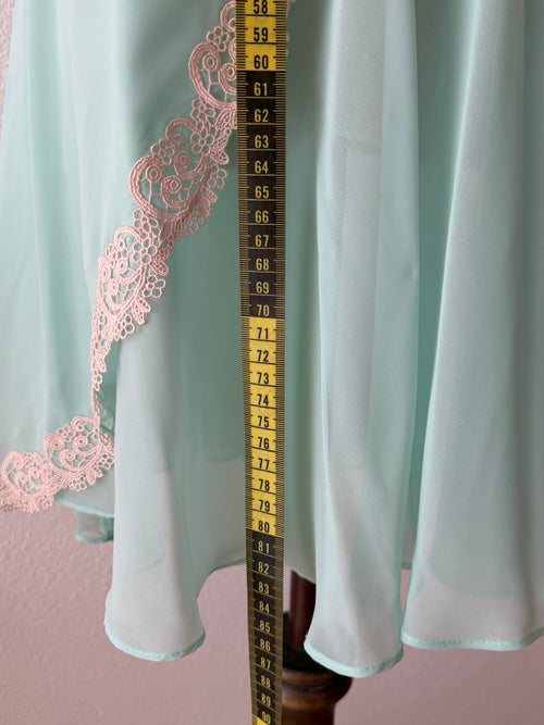 Teal Chiffon Lace Babydoll size M