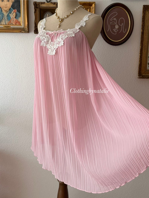 Romantic Pleated Pink Slip Size S/M