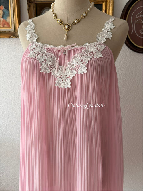 Romantic Pleated Pink Slip Size S/M