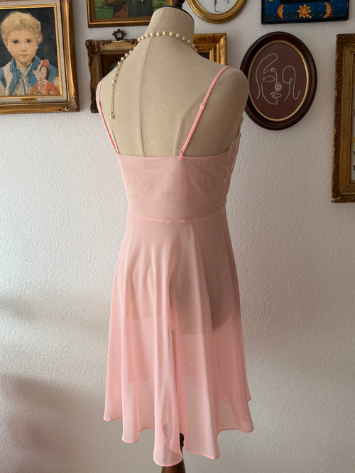 Ethereal Pink Chiffon Babydoll size S