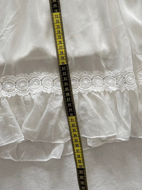 Coquette White Chiffon Midi Dress Size S