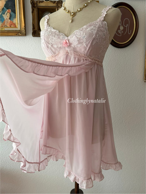 Pink Fairy Chiffon Babydoll size S
