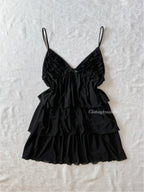 Black Sheer Mesh Layered Babydoll (S/M)