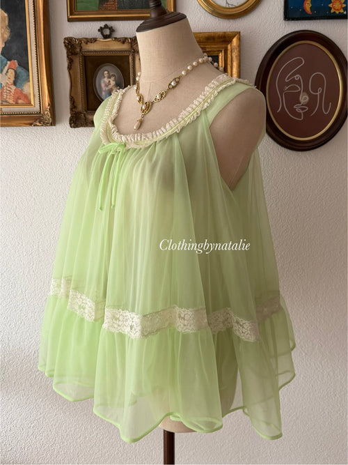 Tosca Green Nylon Babydoll size S/M