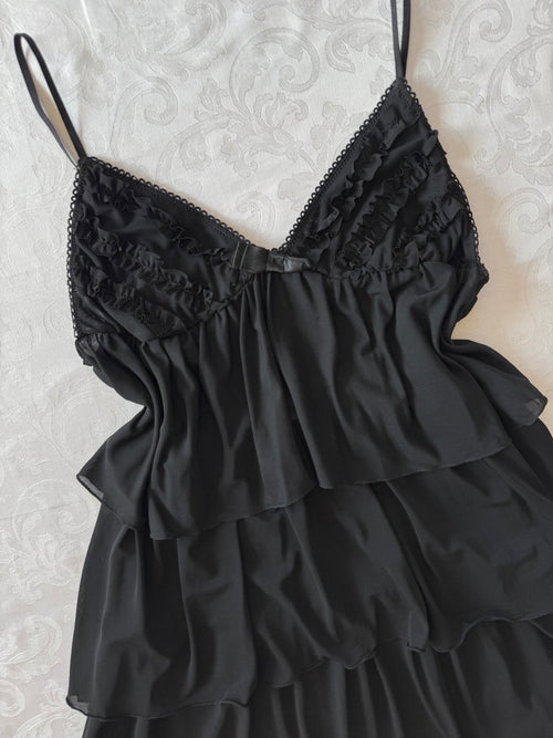 Black Sheer Mesh Layered Babydoll (S/M)