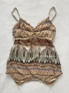 Boho Brown Chiffon Babydoll Size S