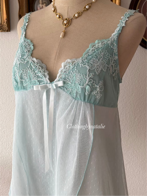 Glitter Teal Mesh Cami size M/small L
