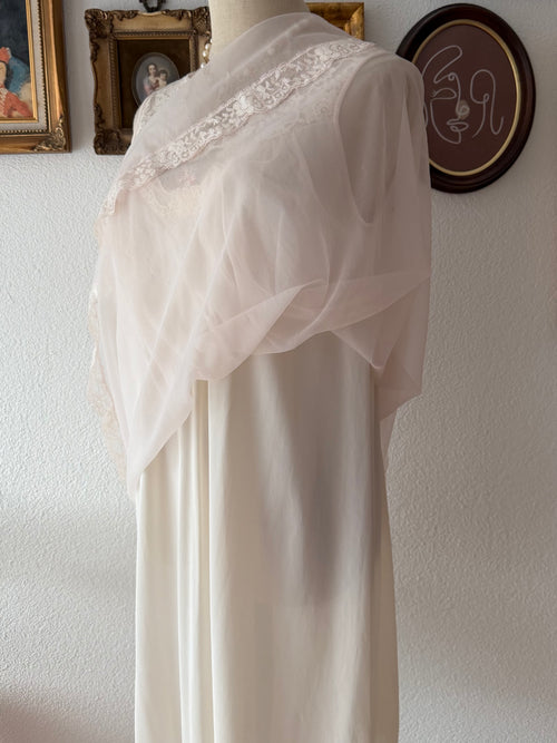 Vintage Pink Nylon Nightgown size S