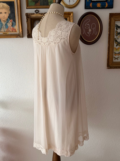 Vintage Pink Nylon Nightgown size S