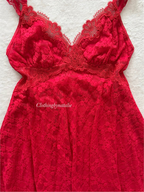 Fairy Red Lace Babydoll Size S/M