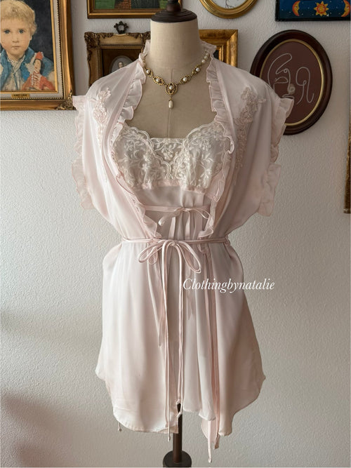 Linea Donatella Pink Peignoir Set size M