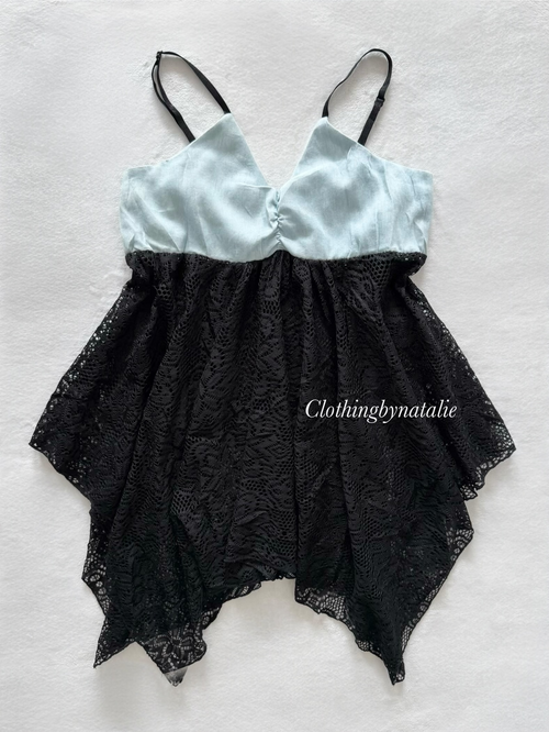 Whimsical Black Blue Babydoll Size S/M