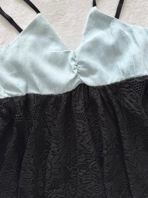 Whimsical Black Blue Babydoll Size S/M