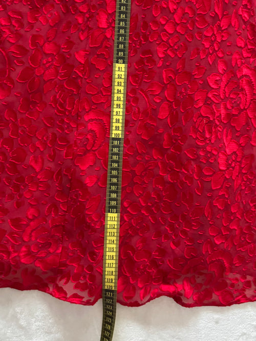 “Silk&Satin” Red Brocade Maxi Slip Size S