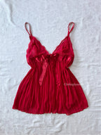 VS Red Pleated Chiffon Babydoll (L)