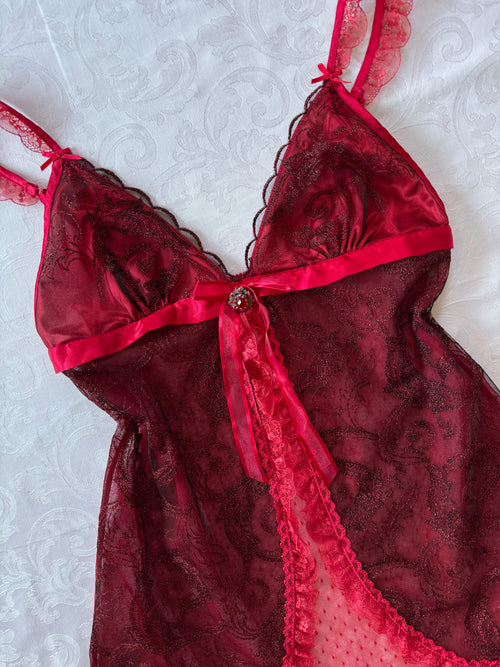 EB Black Red Lace Mini Dress (XS)